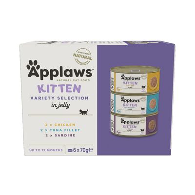Ekonomipack: Applaws Kitten kattmat 24 x 70 g Blandpack: 3 sorter