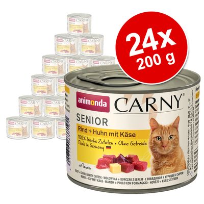 Πακέτο Προσφοράς animonda Carny Senior 24 x 200 g Mix (2 είδη)