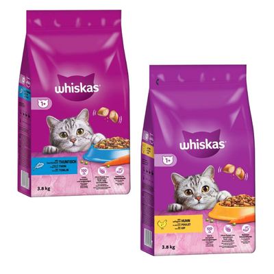 Whiskas 2 x 3,8 kg pienso para gatos - Pack mixto