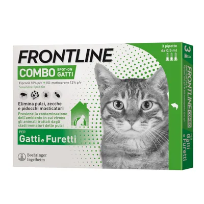 Frontline Combo per Gatti e Furetti soluzione spot-on - 3 pipette da 0,5 ml Frontline Combo per Gatti e Furetti soluzione spot-on - 3 pipette da 0,5 ml