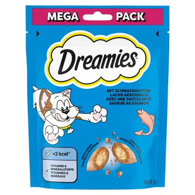 Catisfactions Dreamies Σνακ για Γάτες Mega Pack - Πακέτο Προσφοράς: Τυρί (6 x 180 g)