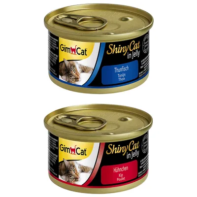 Sparpaket GimCat ShinyCat Filet in Jelly 24 x 70 g - Thunfisch Mix