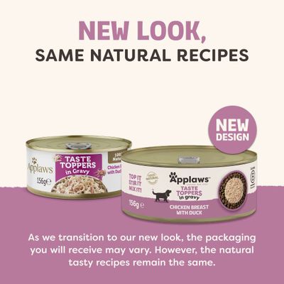 Applaws Taste Toppers i sovs, kyllingebryst med and, 156 g. Bemærk: Nyt emballagedesign, samme naturlige opskrifter.