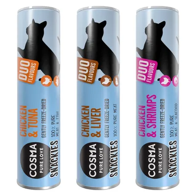 Cosma Snackies DUO Μεικτό Πακέτο Δοκιμής - 77 g, 3 διαφορετικά είδη Cosma Snackies DUO Μεικτό Πακέτο Δοκιμής - 77 g, 3 διαφορετικά είδη