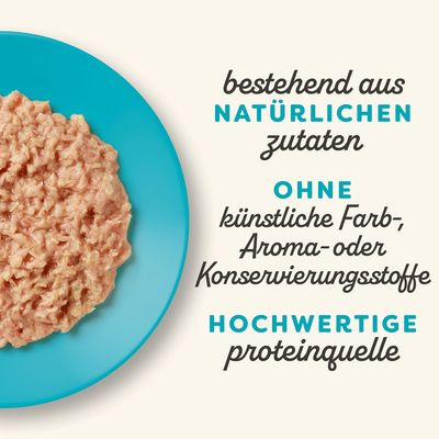 Bestehend aus natürlichen Zutaten, ohne künstliche Farb-, Aroma- oder Konservierungsstoffe. Hochwertige Proteinquelle.