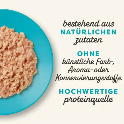 Bestehend aus natürlichen Zutaten, ohne künstliche Farb-, Aroma- oder Konservierungsstoffe. Hochwertige Proteinquelle.