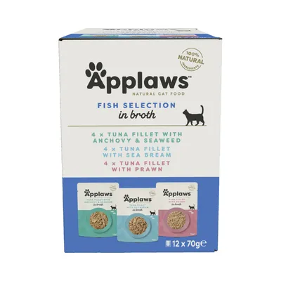 Probni paket Applaws Pouch u juhi, miješano pakiranje 12 x 70 g - Riblji izbor