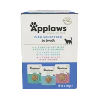 Applaws Pouch mit Brühe Mix 12 x 70 g - Mixpaket Fisch (3 Sorten)
