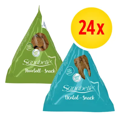 Mix-Sparpaket Sanabelle Snack im Tetraeder - 24 x 20 g (Dental, Hairball)