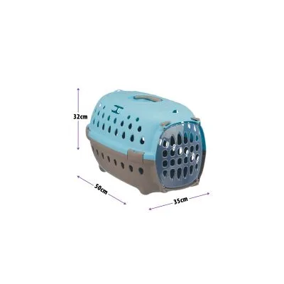 Transportbox mit den Maßen 50 cm Länge, 35 cm Breite und 32 cm Höhe abgebildet.