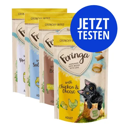 Feringa Crunchy Bites Probiermix - Joghurt / Rind / Huhn und Käse / Lachs (jeweils 30 g)