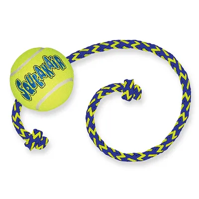 KONG SqueakAir Ball mit Seil - 1 Stück (L 55 x Ø 6 cm)