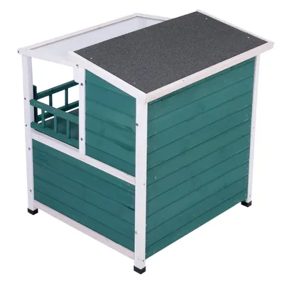 Maisonnette à marquise - L 91,5 x l 71 x H 82 cm - vert / blanc