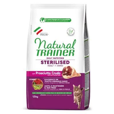 Natural Trainer Gesteriliseerd met rauwe Ham Brokken voor Katten