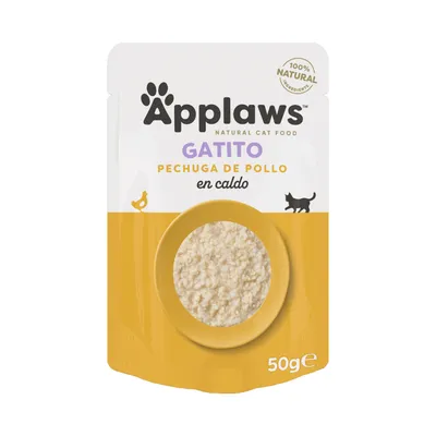 Applaws Natural Kitten en caldo 48 x 50 g - Pack ahorro - Pechuga de pollo