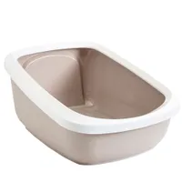 Savic Aseo Jumbo - Katzenklo mit hohem Rand - Starterset: Toilette mocca/weiß + 6 Bag it up
