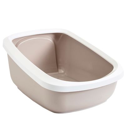 Savic Aseo Jumbo - Katzenklo mit hohem Rand Starterset: Toilette mocca/weiß + 6 Bag it up