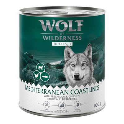Wolf of Wilderness, The Taste of Canada, 100% kornfri opskrift med frisk oksekød, torsk, kalkun og tranebær, 800 g dåse.