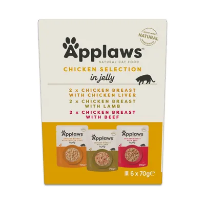 Applaws tasakos aszpikban vegyes próba csomag 6 x 70 g - Tonhal & csirke mix (3 fajta)