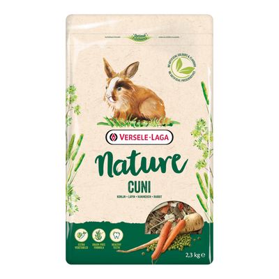 Versele-Laga Nature. Foderblanding med ekstra grøntsager, uden korn, af naturlige ingredienser. Velegnet til kaniner, marsvin, chinchillaer og andre smådyr.