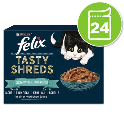 Felix Succulent Grill 24 x 80 g pour chat lot mixte : sélection de la mer + sélection de la campagne