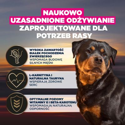 Wysoka zawartość białka zwierzęcego dla silnych mięśni, L-karnityna i tauryna dla zdrowia serca, optymalne poziomy witaminy E oraz beta-karotenu dla naturalnej odporności.
