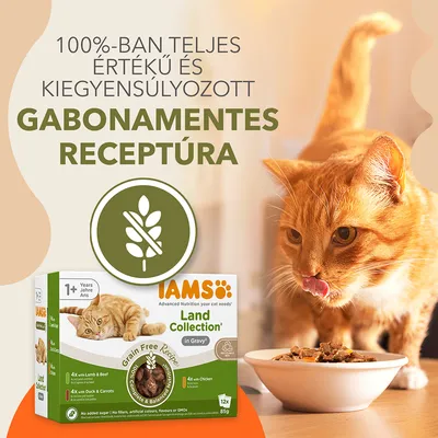 IAMS Advanced Nutrition Grain Free Land Collection szószban - 48 x 85 g