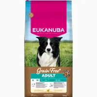 Eukanuba Grain Free Adult Small & Medium mit Huhn - Sparpaket: 2 x 12 kg