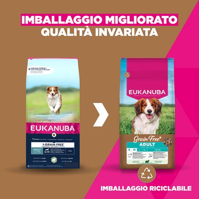 Eukanuba Grain Free Adult Small & Medium Agnello