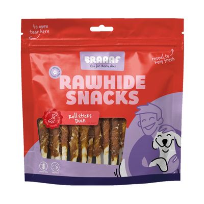 Braaaf Roll Sticks Kauwrollen Eend 2 x 30 stuks (12,5cm)