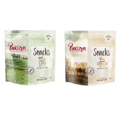 Purizon gabonamentes snacks próbacsomag 2 x 40 g - Csirke hallal / bárány hallal