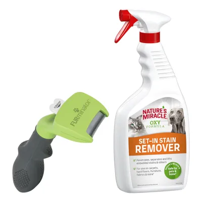 FURminator deShedding Tool + 709 ml Nature's Miracle Set-In Flecken- und Geruchsentferner gratis! - S Kurzhaar - Kammbreite 3,8 cm FURminator deShedding Tool + 709 ml Nature's Miracle Set-In Flecken- und Geruchsentferner gratis! - S Kurzhaar - Kammbreite 3,8 cm