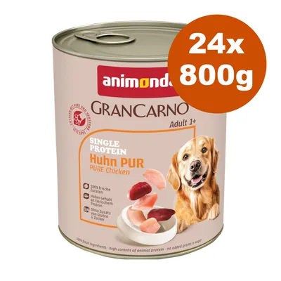 animonda GranCarno Adult Single Protein 24 x 800 g - pur poulet
