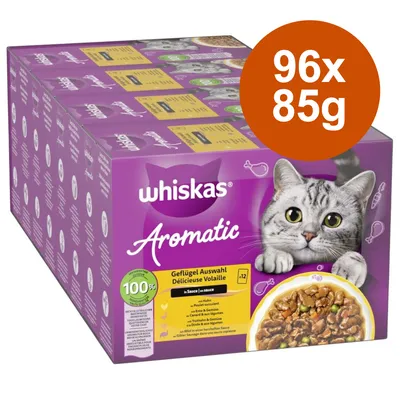 Whiskas 1+ Aromatic Selection 96 x 85 g - Pack Ahorro - Mix en salsa