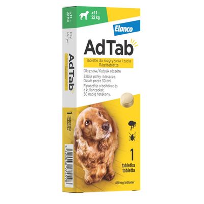 AdTab™ tabletki do rozgryzania i żucia przeciw pchłom i kleszczom dla psów