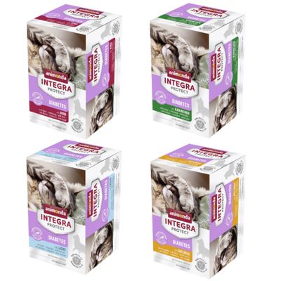 Lot Animonda Integra Protect Adult Diabète 24 x 100 g pour chat lot mixte (4 sortes)