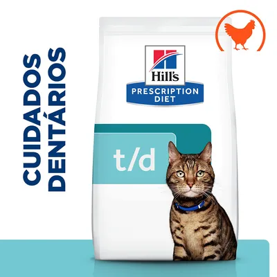 Hill's Prescription Diet t/d Dental Care com frango ração para gatos - 1,5 kg