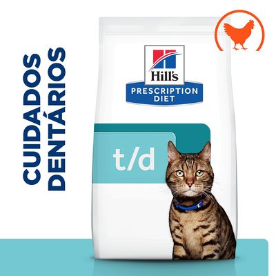 Hill's Prescription Diet t/d Dental Care com frango ração para gatos 1,5 kg