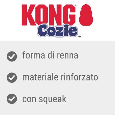 KONG Cozie. forma di renna, materiale rinforzato, con squeak.