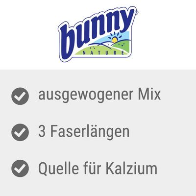 Bunny Nature. Ausgewogener Mix, 3 Faserlängen, Quelle für Kalzium.