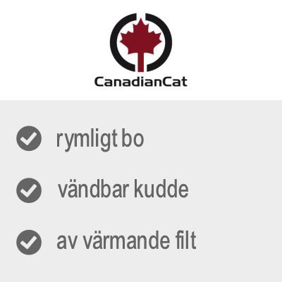 CanadianCat: rymligt bo, vändbar kudde, av värmande filt