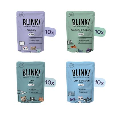Blink! Chicken & Fish Fillet Recipes in Jelly - Mixed Mega Pack (40 x 85g)