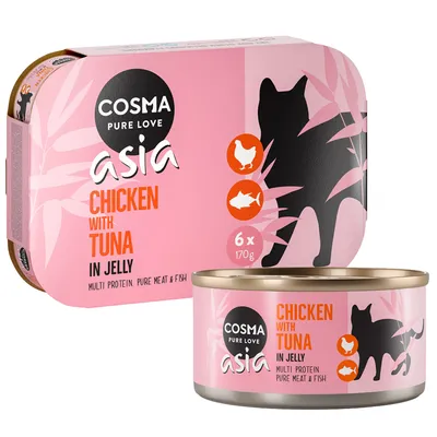 Varčno pakiranje Cosma Asia v želatini 24 x 170 g - Piščanec s tuno Varčno pakiranje Cosma Asia v želatini 24 x 170 g - Piščanec s tuno