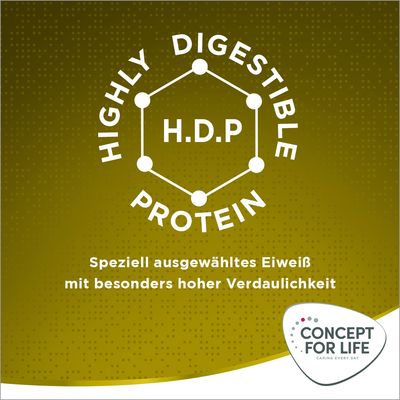 Concept for Life Mini Adult, hrană pentru câini de peste 10 luni, greutate până la 10 kg, pachet de 4 kg. Formulă specială cu îngrijire dentară, menținere ideală a greutății și acceptare ridicată.
