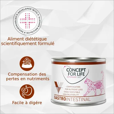 Concept for Life Veterinary Diet Gastro Intestinal, dinde & potiron - lot % : 12 x 200 g