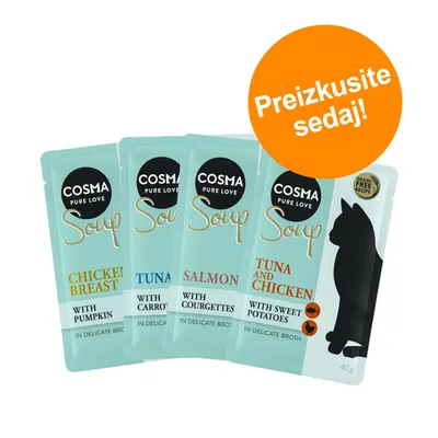 Cosma Pure Love Soup: Chicken Breast with Pumpkin, Tuna with Carrots, Salmon with Courgettes, Tuna and Chicken with Sweet Potatoes. Oznaka: Preizkusite sedaj!