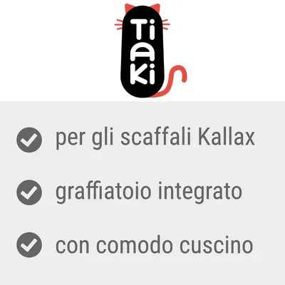 Tiaki. Per gli scaffali Kallax, graffiatoio integrato, con comodo cuscino.