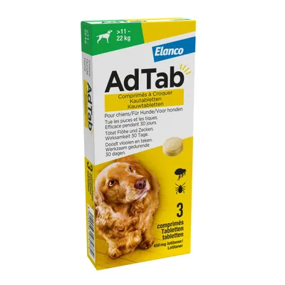 AdTab kauwtabletten voor honden van 11 tot 22 kg - 3 x 3 Tabletten
