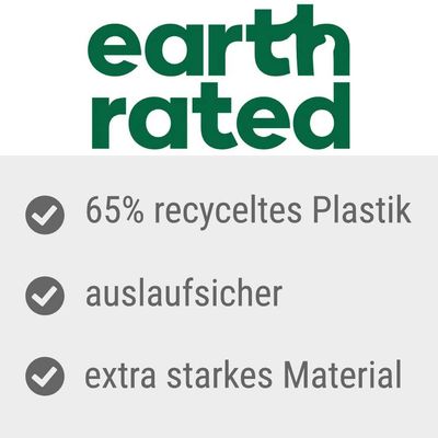 Earth Rated. 65% переработанный пластик, не протекает, особо прочный материал.