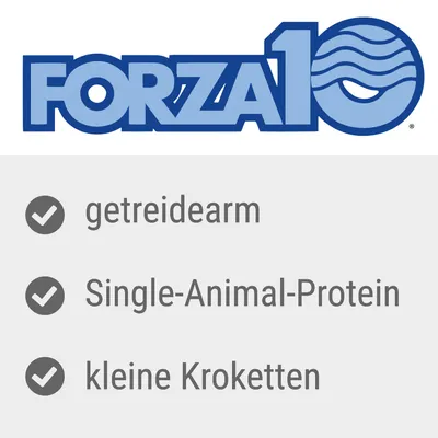 Forza10. Getreidearm, Single-Animal-Protein, kleine Kroketten.